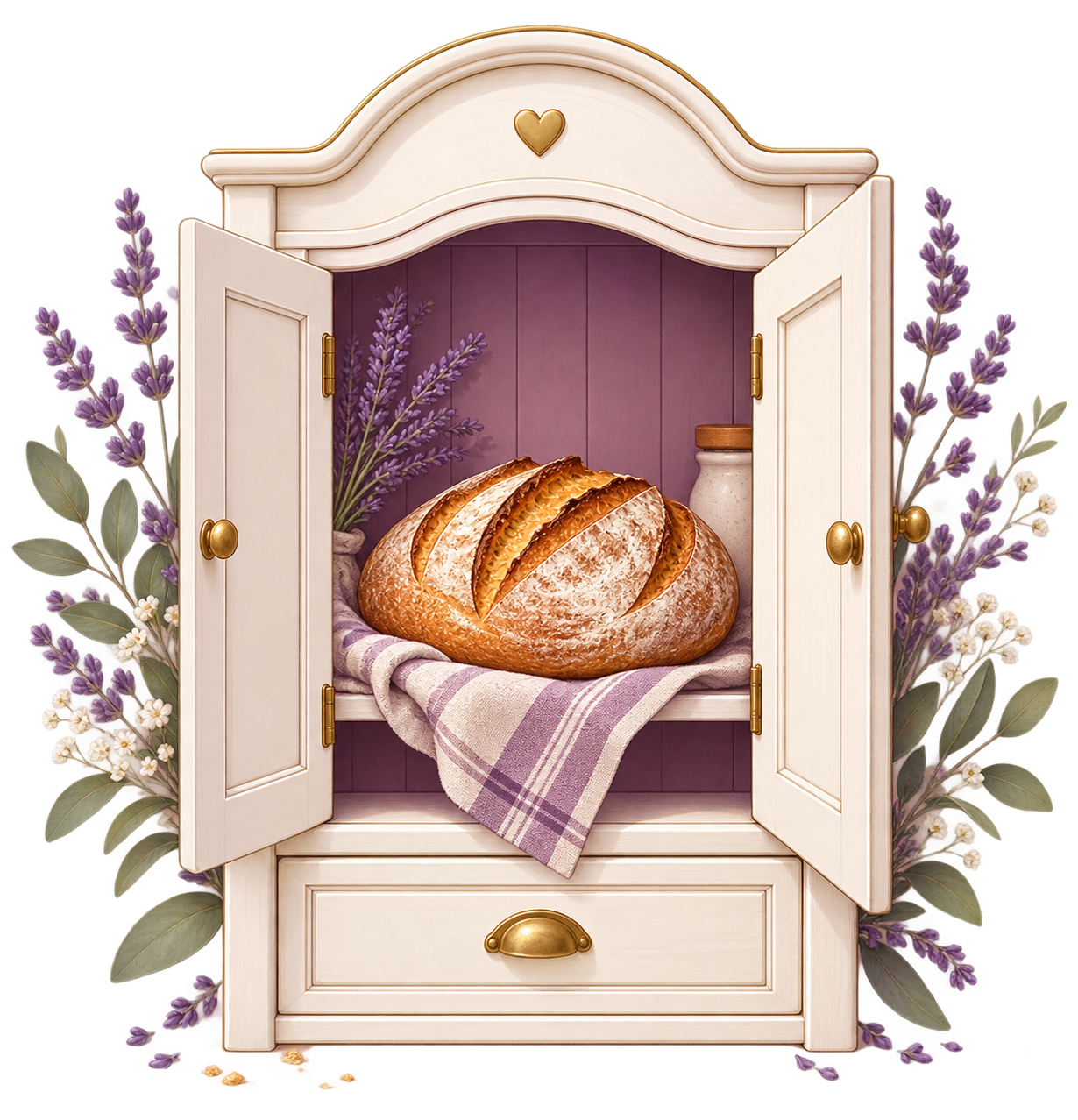 Fresh sourdough bread inside The Bread Cupboard